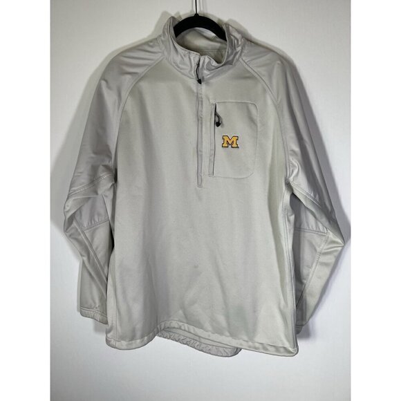 Nike Other - Vintage NIKE GOLF Y2K beige half-zip fleece-lined Michigan Wolverines pullover L